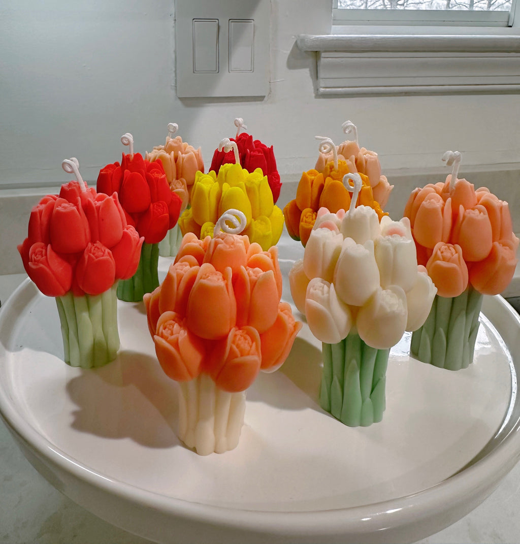 TULIP FLOWER BOUQUET CANDLE